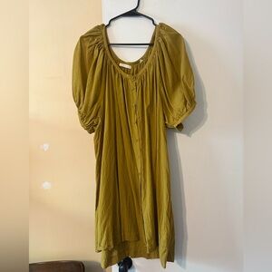 DÔEN Mustard Yellow Button-Down Dress